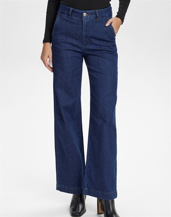 Nuamber Long Jeans - Dark Blue Denim 